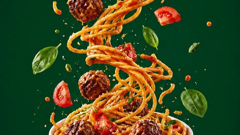 Pastofino bolonez soslu köfteli spagetti kasesi